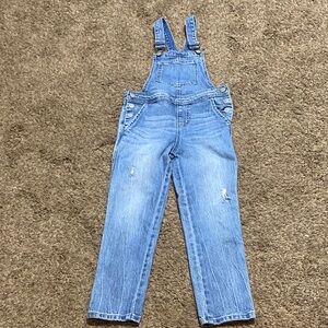 Cat & Jack Distressed Denim Overalls Size S 6-7